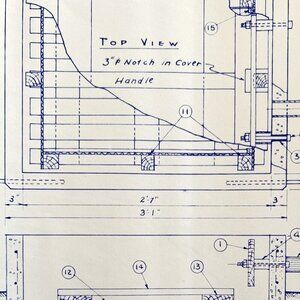 1967 Railroad Bangor Aroostook 6 Cell Battery Box & Cover Blueprint J16 DWDD15